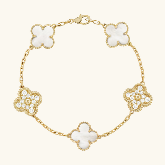 CLOVER | Golden White Bracelet Prestige